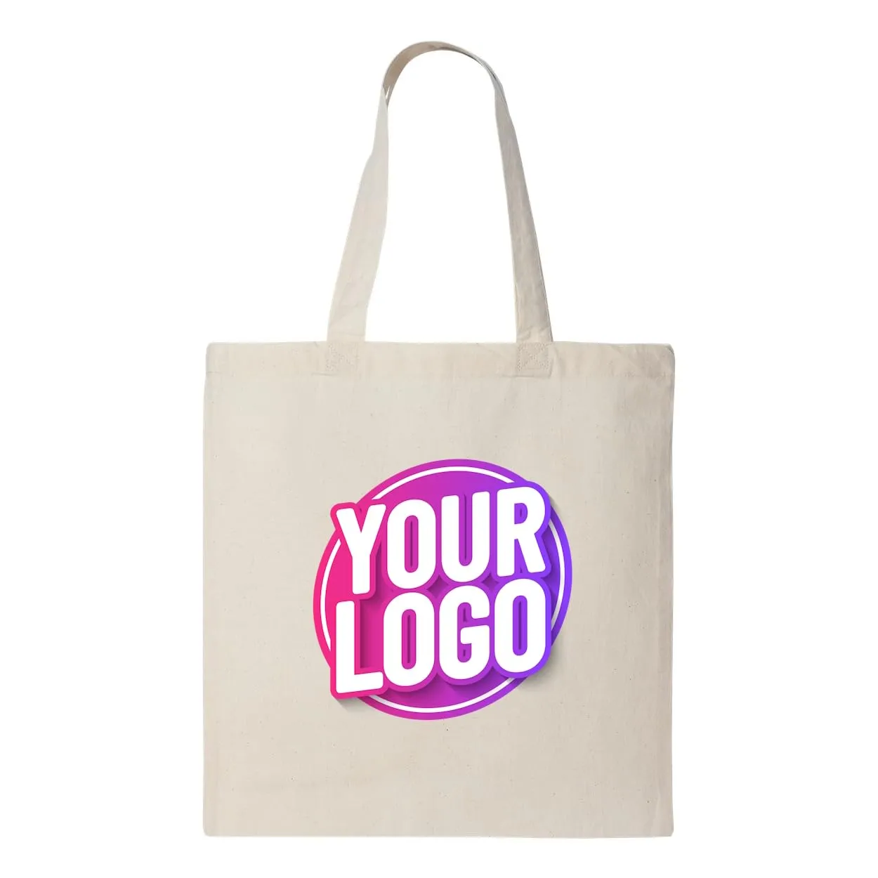 10 | 50 | 100 Pack Custom Tote Bags, Bulk Custom Logo Tote Bag, Personalized Company Logo Bags, Reusable Bags, Custom Bags for Business (Promotional Natural, 10 Bags)