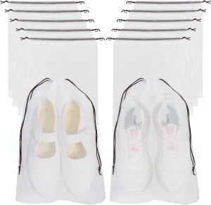 10 Transparent Travel Shoe Bags - Waterproof, Dustproof, Portable Drawstring Clear Bags for Travel Packing and Travel Essentials