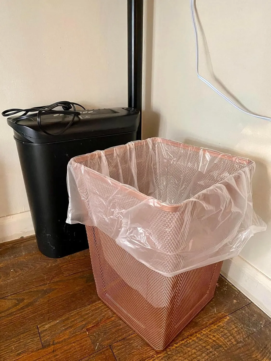 100 Count 8 Gallon Trash Bags Clear Medium Garbage Bags 1.1 mil Strong, Leakage-Free,Unscented 30 Liter Thick for Bathroom, Office, Kitchen Waste Basket Trash Can (Clear, 8 Gallon-100 Count)