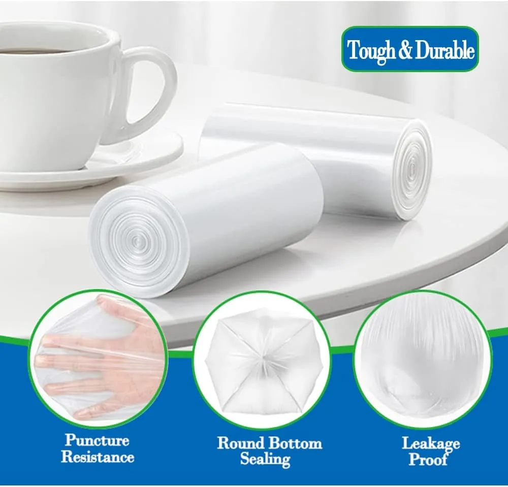 1.2 gallon trash can liners,Small clear Garbage Bags 300,Extra Strong 1.2 Gal Trash Bag,Fit 4.5-6 liters trash Bin Liners for Home Office Kitchen