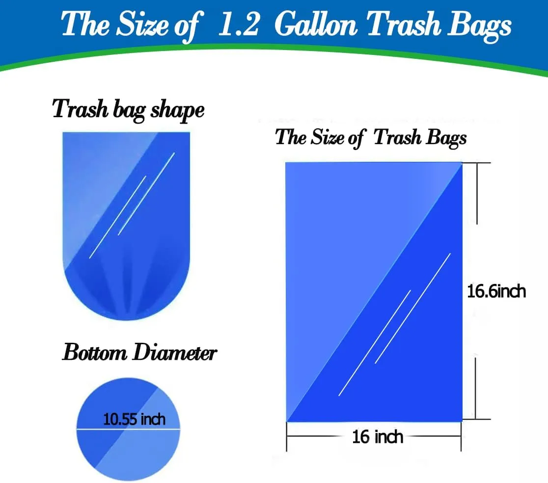 1.2 gallon trash can liners,Small clear Garbage Bags 300,Extra Strong 1.2 Gal Trash Bag,Fit 4.5-6 liters trash Bin Liners for Home Office Kitchen