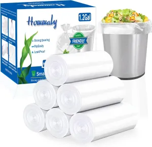 1.2 gallon trash can liners,Small clear Garbage Bags 300,Extra Strong 1.2 Gal Trash Bag,Fit 4.5-6 liters trash Bin Liners for Home Office Kitchen
