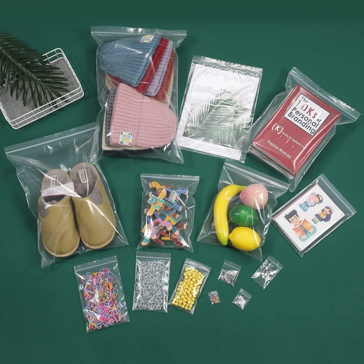 200 PCS 4" x 6" Thick Clear Zip Poly Lock Plastic Bags Seal Reclosable Zip Bag Durable 2.4 Mil Photo Cards Snacks Seeds Zipper Bags