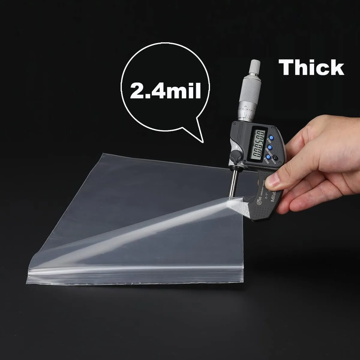 200 PCS 4" x 6" Thick Clear Zip Poly Lock Plastic Bags Seal Reclosable Zip Bag Durable 2.4 Mil Photo Cards Snacks Seeds Zipper Bags