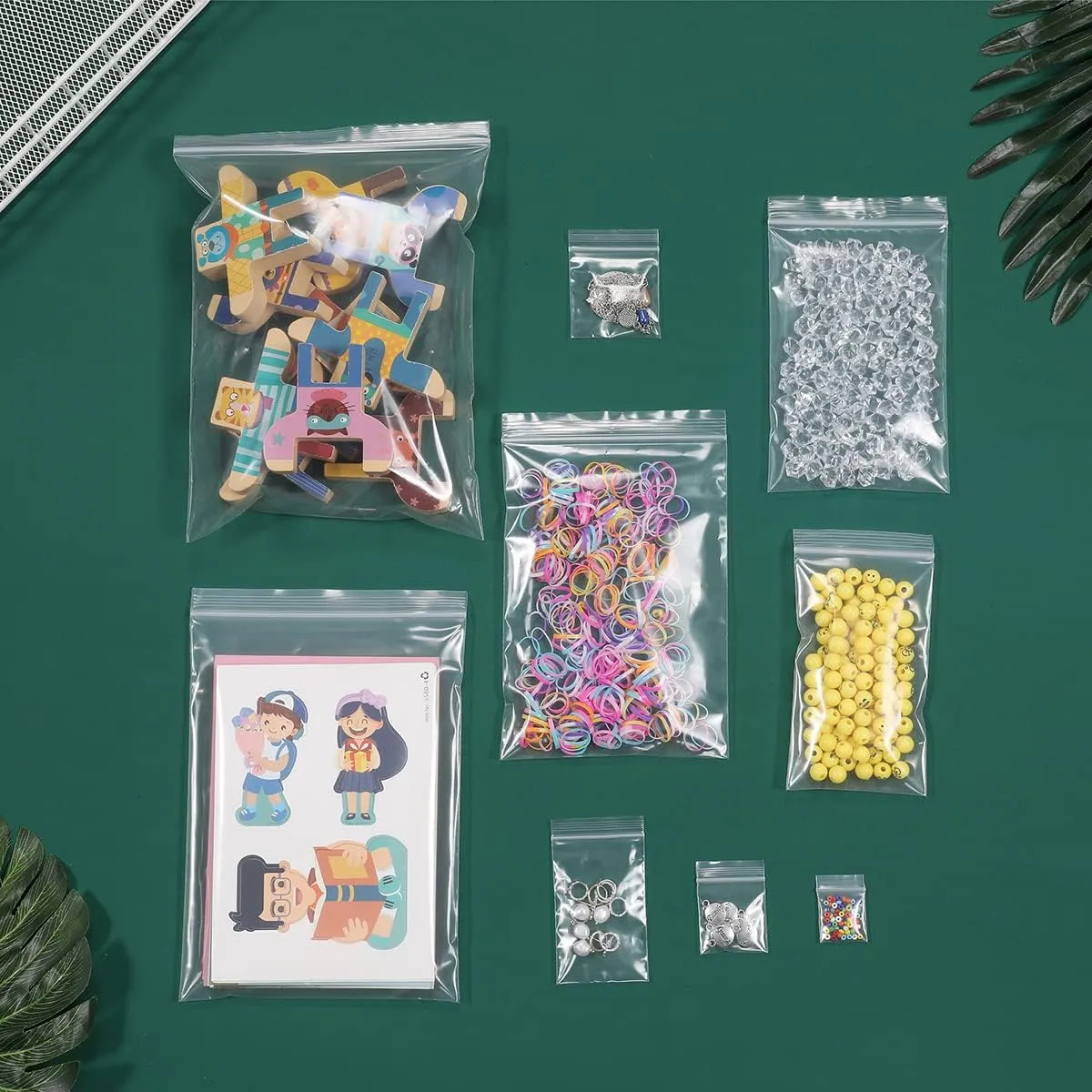 200 PCS 4" x 6" Thick Clear Zip Poly Lock Plastic Bags Seal Reclosable Zip Bag Durable 2.4 Mil Photo Cards Snacks Seeds Zipper Bags