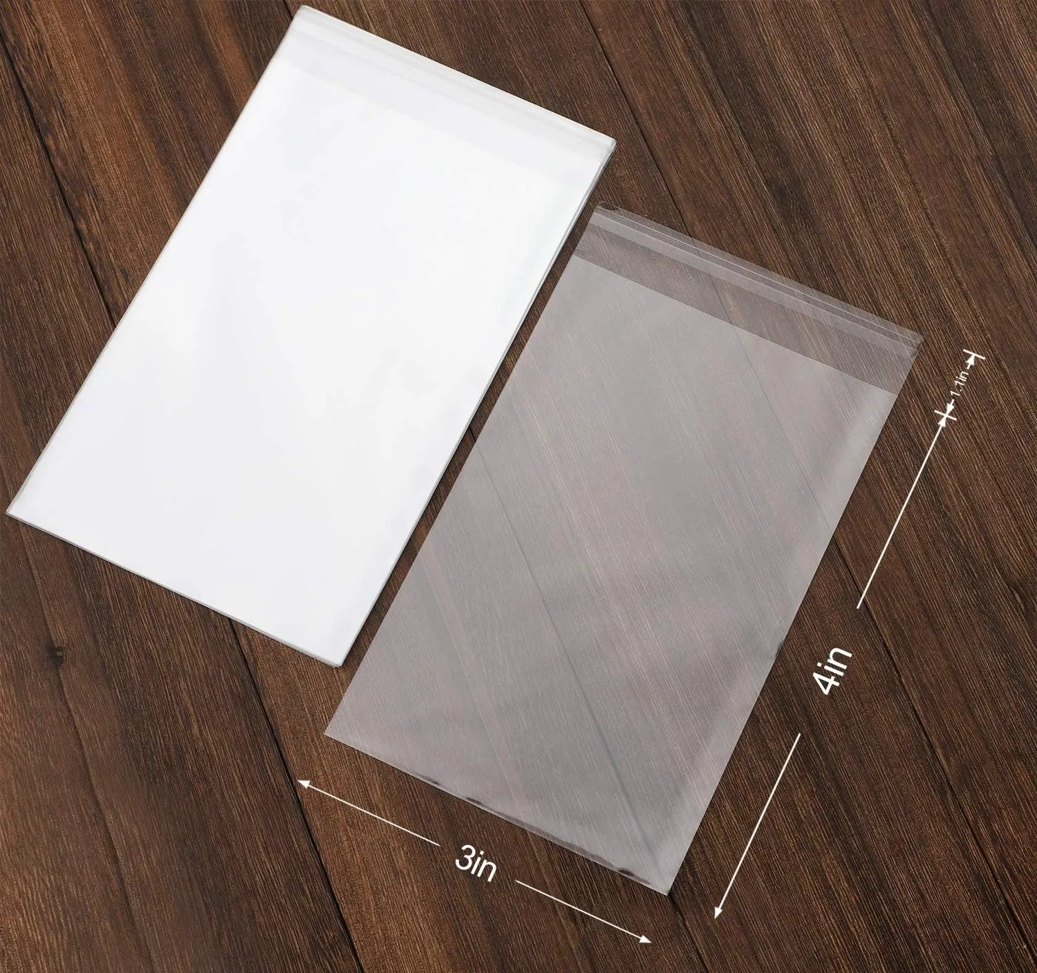 200 pcs Clear 3" x 4" Self Seal Cello Cellophane Bags Resealable Poly Bags 2.8 mils for Cookie, Candy, Gift Bakery, Prints, Photos, Cards & Envelopes, Party Decorative
