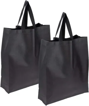 2pcs Non Woven Fabric Shopping Bag Large Capacity Grocery Storage Bag with Sturdy Handles Reusable and Washable Handbag for Everyday Use
