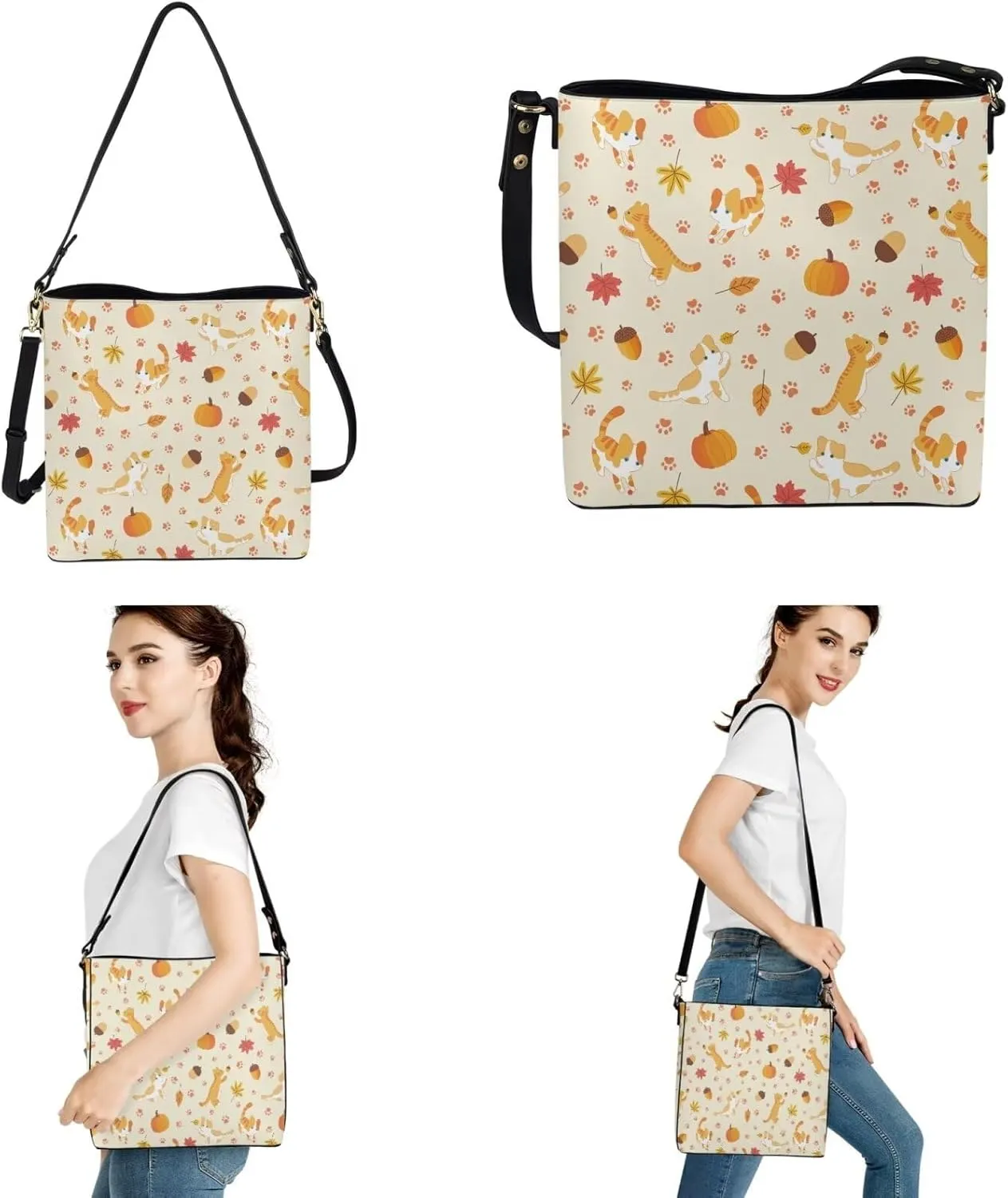 2Pcs Tote Bags Set Satchel Bags Crossbody Bags for Women Car Key Fob Protector