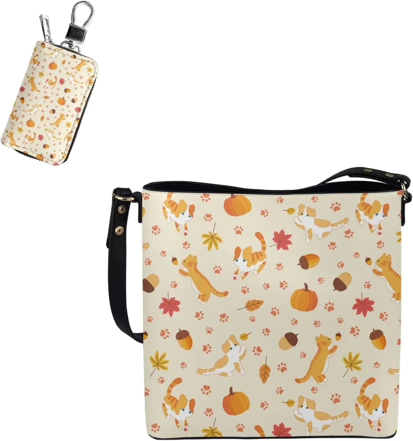 2Pcs Tote Bags Set Satchel Bags Crossbody Bags for Women Car Key Fob Protector