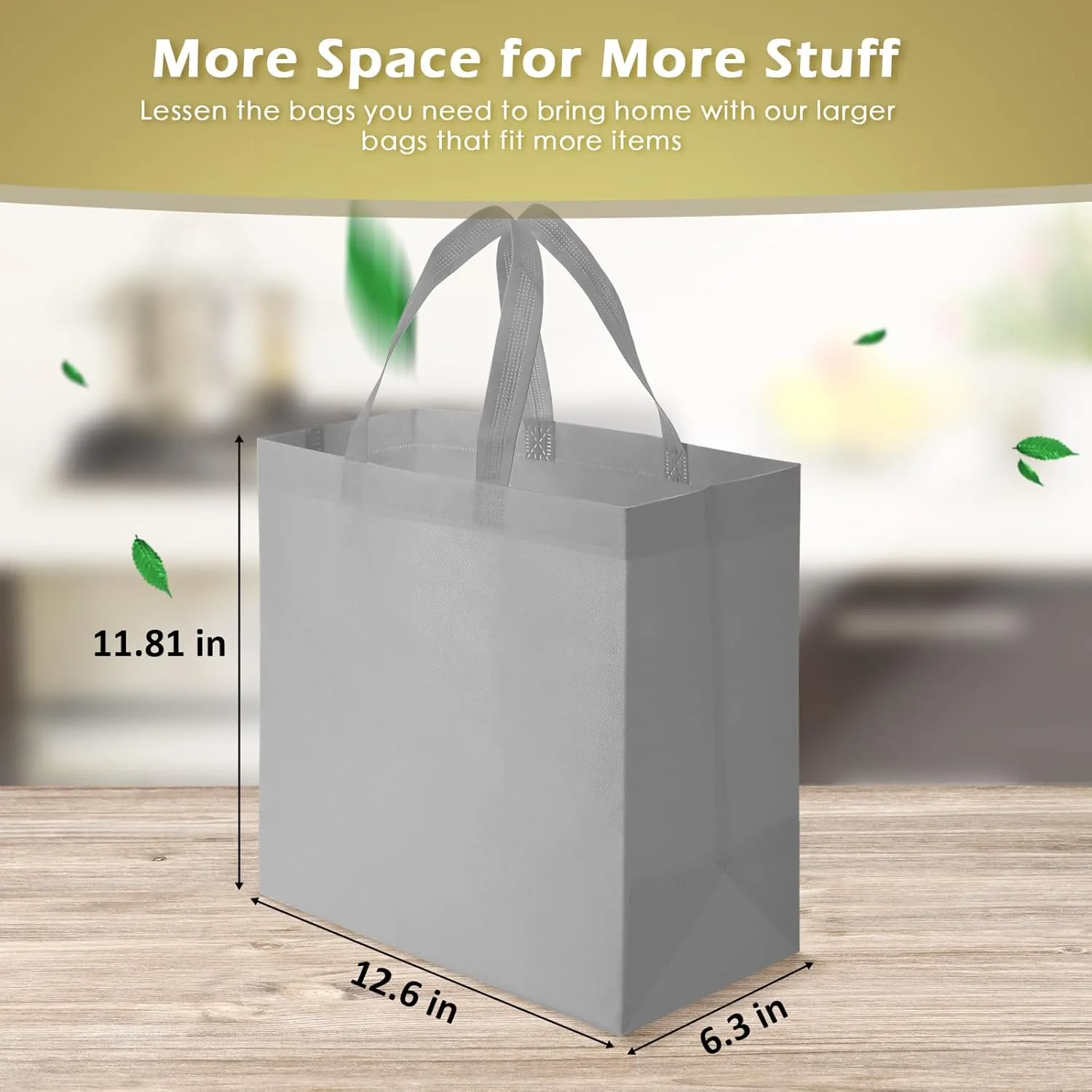 30 Pcs Reusable Tote Bag Bulk Non Woven Grocery Bag with Handle Blank Foldable Shopping for Groceries Shop Retail