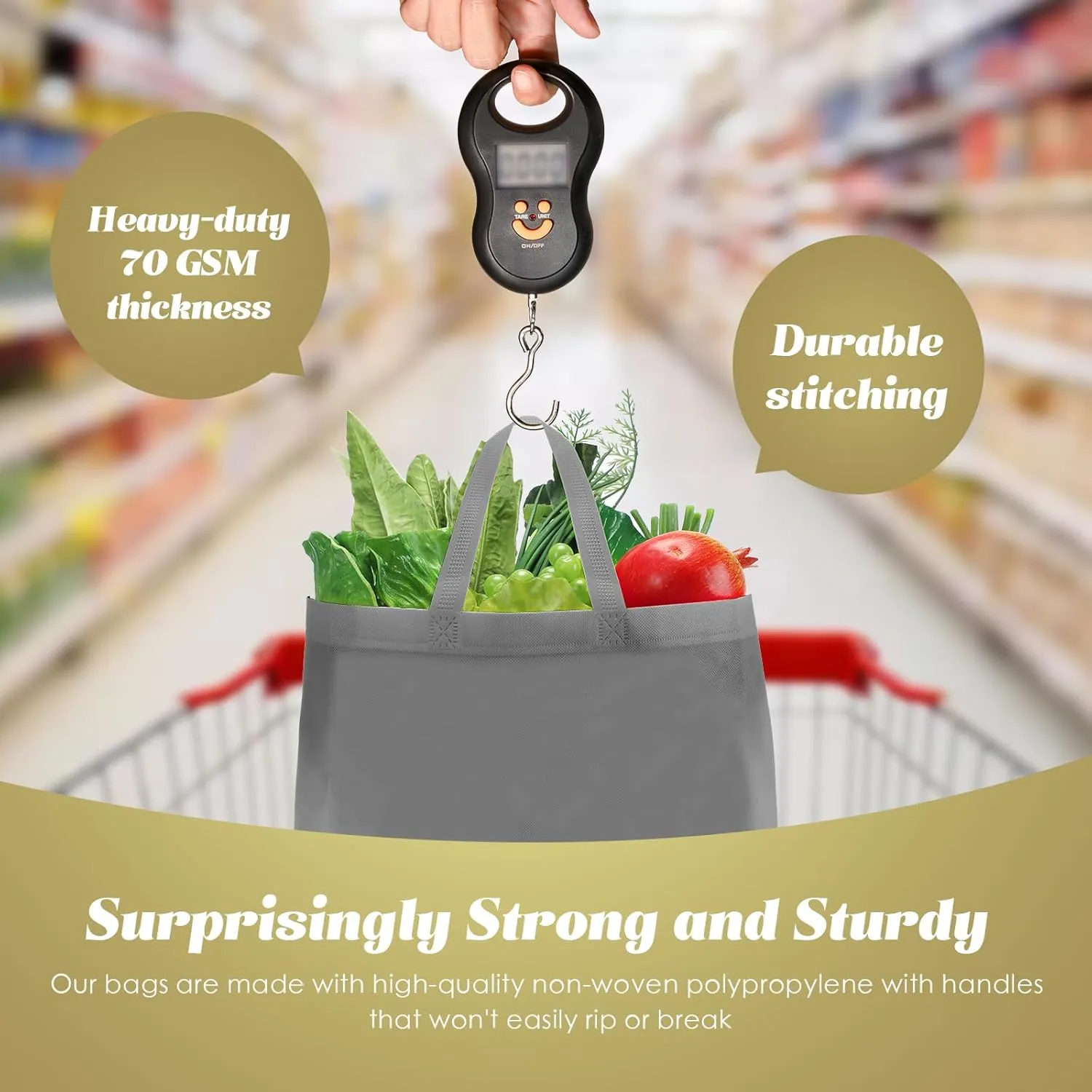 30 Pcs Reusable Tote Bag Bulk Non Woven Grocery Bag with Handle Blank Foldable Shopping for Groceries Shop Retail
