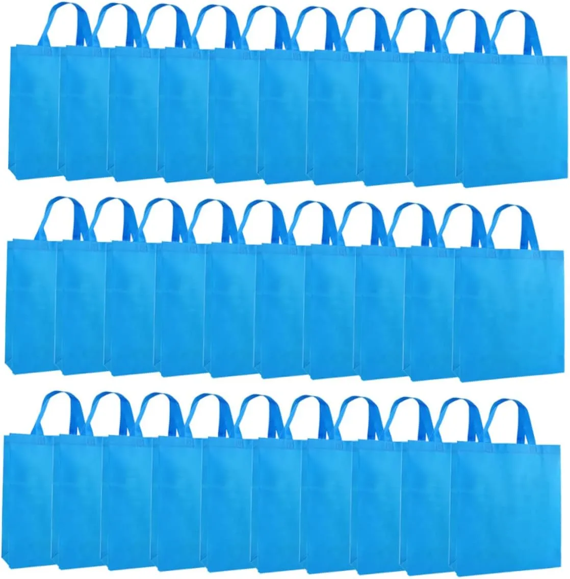 30pcs Reusable Non-woven Shopping Bags Foldable Tote Bag for Food Expandable Random
