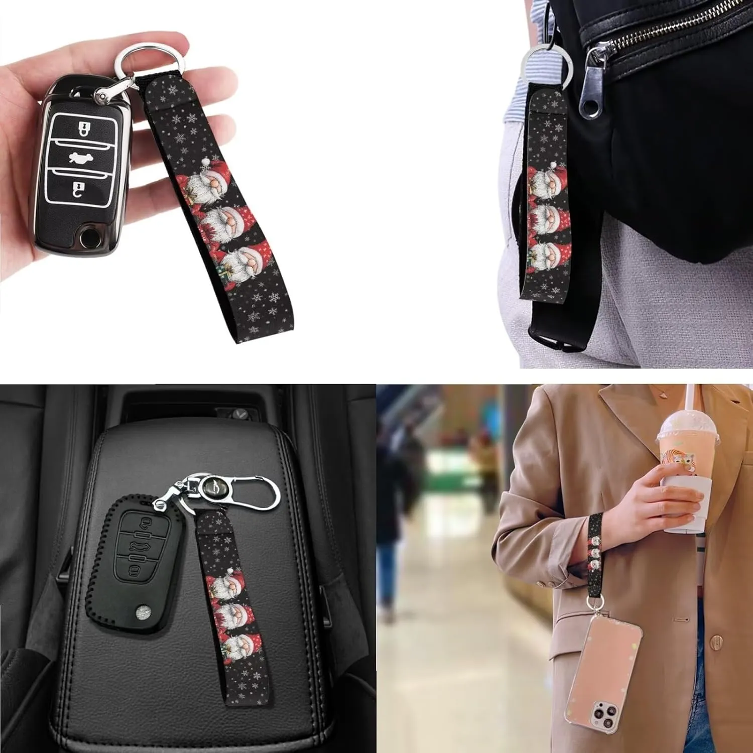3Pcs Tote Bags Set Saddle Bags Satchel Bags for Women Wristlet Purses for Women Key Holder