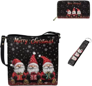 3Pcs Tote Bags Set Saddle Bags Satchel Bags for Women Wristlet Purses for Women Key Holder
