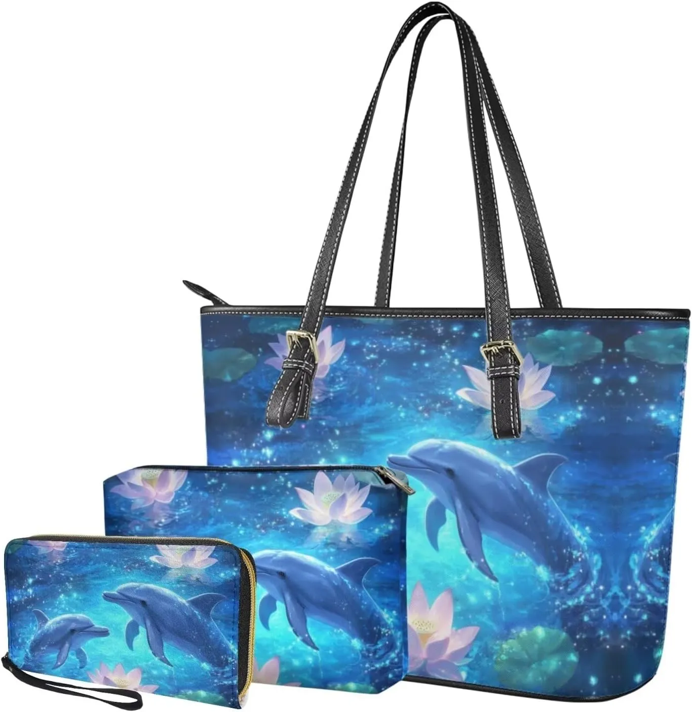 3pcs Tote Handbags and Purse for Women for Daily Use