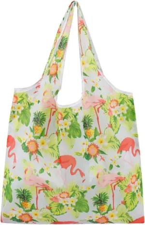 4 large multi-colored polyester eco-friendly shopping bags foldable portable carry bag