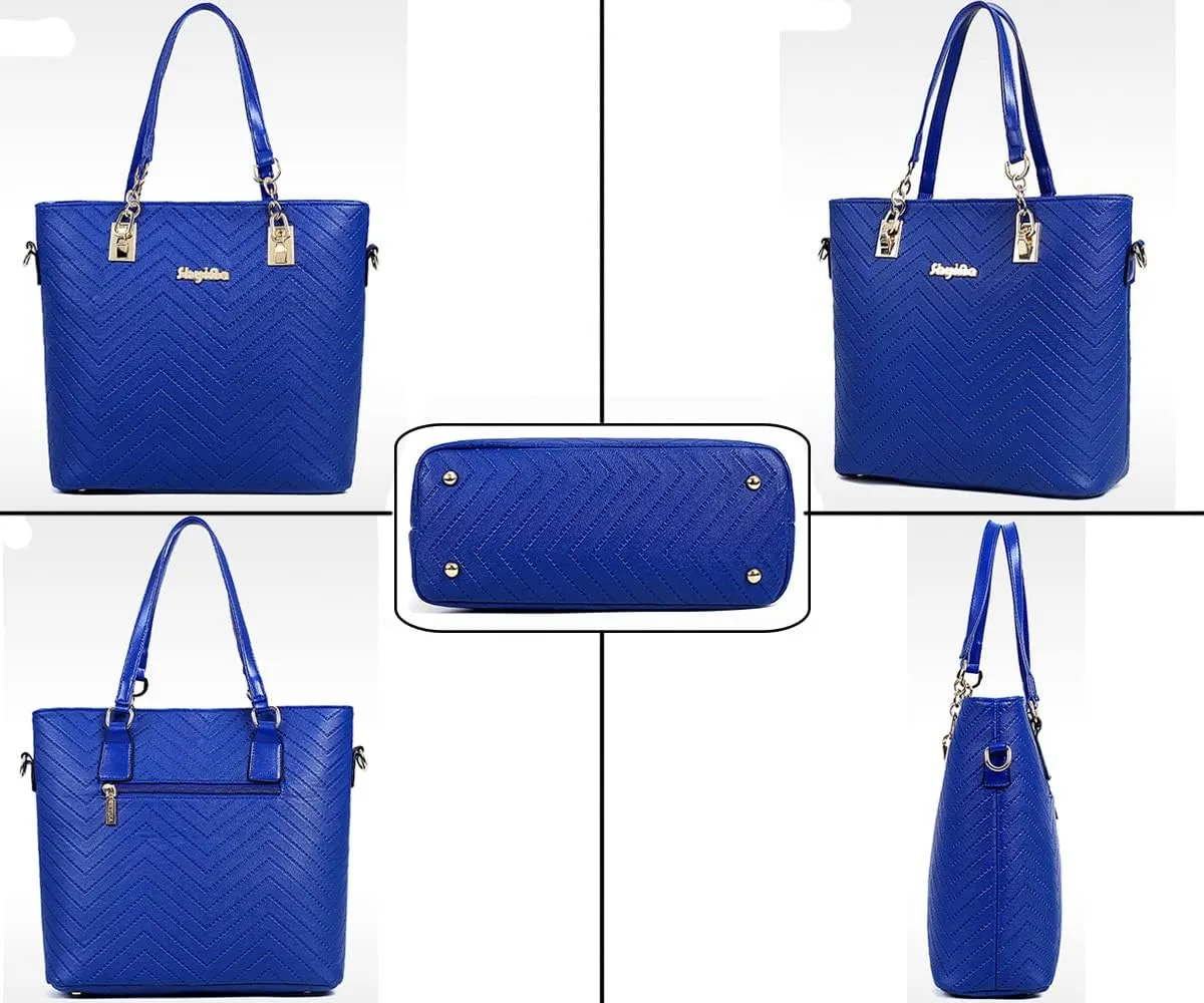 6-Pcs Handbags Sets Women Purses PU Leather Texture Pattern Tote Bags Satchel Crossbody Shoulder Bag Wristlets Wallet