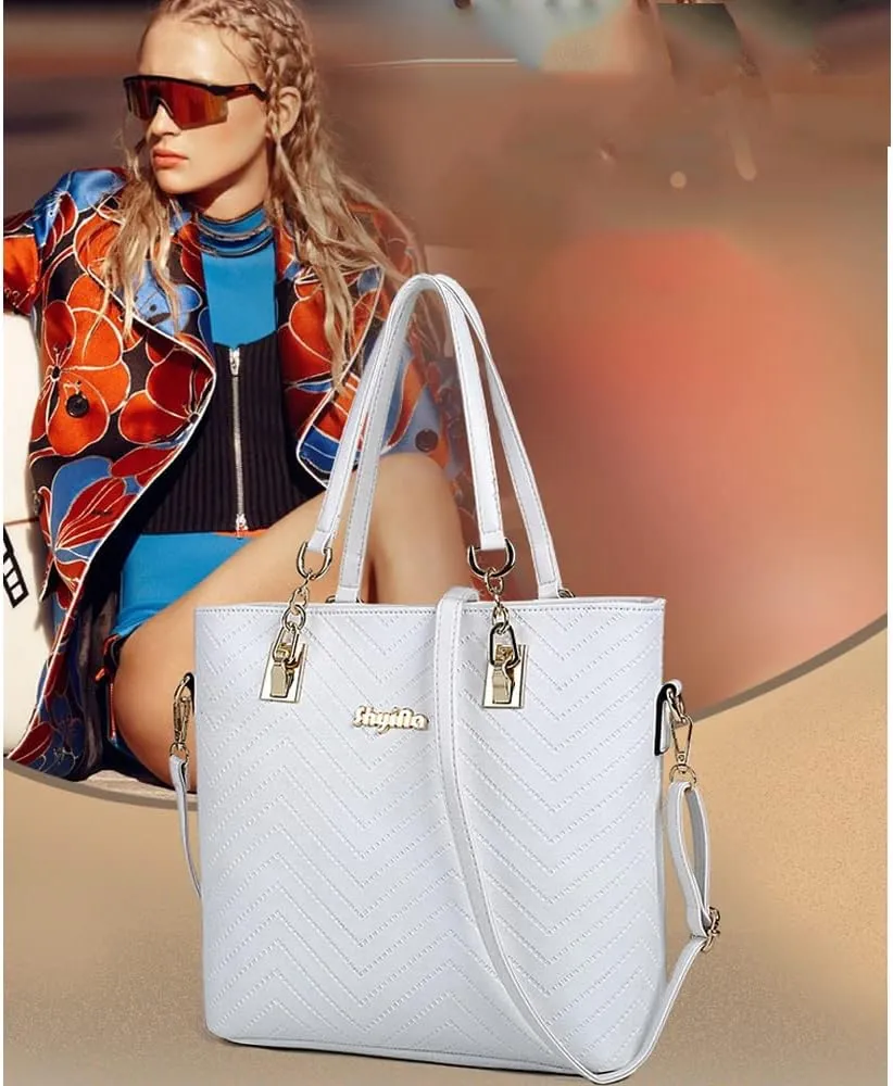 6-Pcs Handbags Sets Women Purses PU Leather Texture Pattern Tote Bags Satchel Crossbody Shoulder Bag Wristlets Wallet