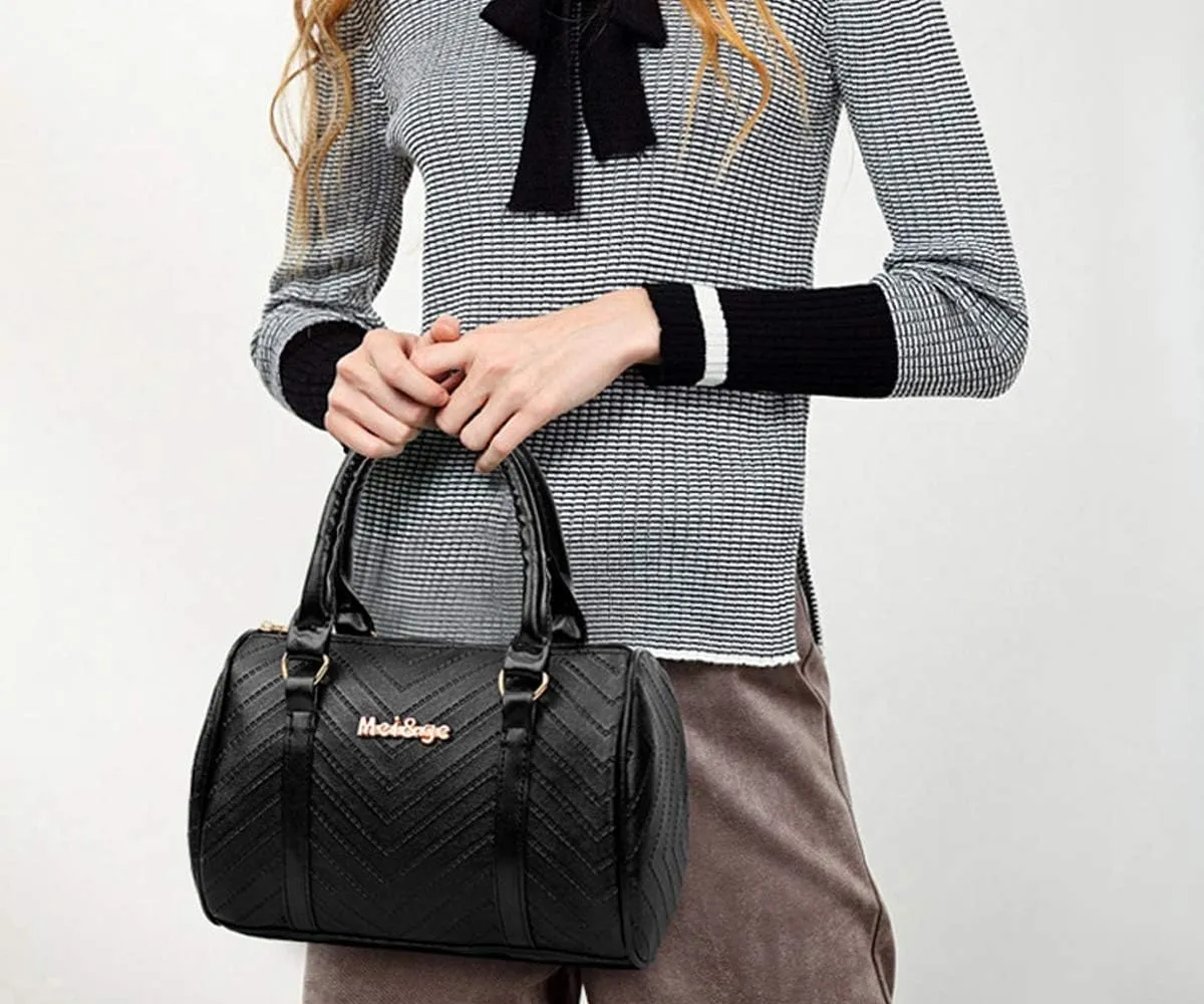 6-Pcs Handbags Sets Women Purses PU Leather Texture Pattern Tote Bags Satchel Crossbody Shoulder Bag Wristlets Wallet