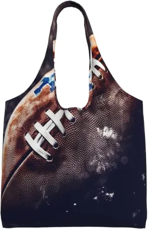 American Football Canvas Tote Bag Aesthetic Large Shoulder Bags Reusable Shopping Bags for Women Grocery Bag Purse