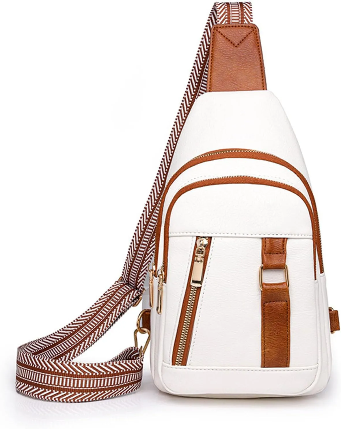 Anti Theft Crossbody Bag for Women Multi Pocket Crossbody Purses Shoulder Handbags Mens Work Backpack(White)