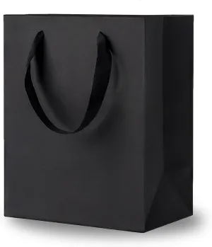 Argivean Black Gift Bags With Handles: 6pcs Medium Gift Bags Bulk 8x5x10 Inch For Wedding Party Birthday Business