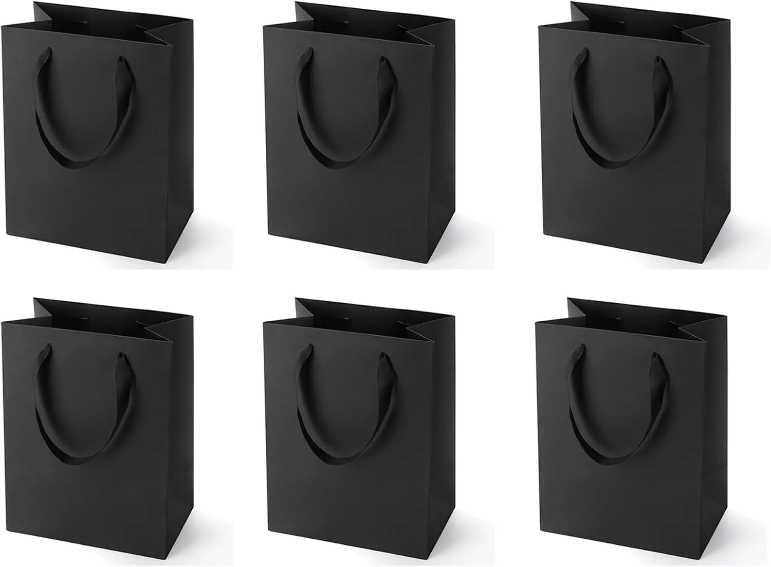 Argivean Small Black Gift Bags: 6pcs Mini Gift Bags With Handles Bulk 6.3x4.7x2.4 Inch For Wedding Party Birthday Business