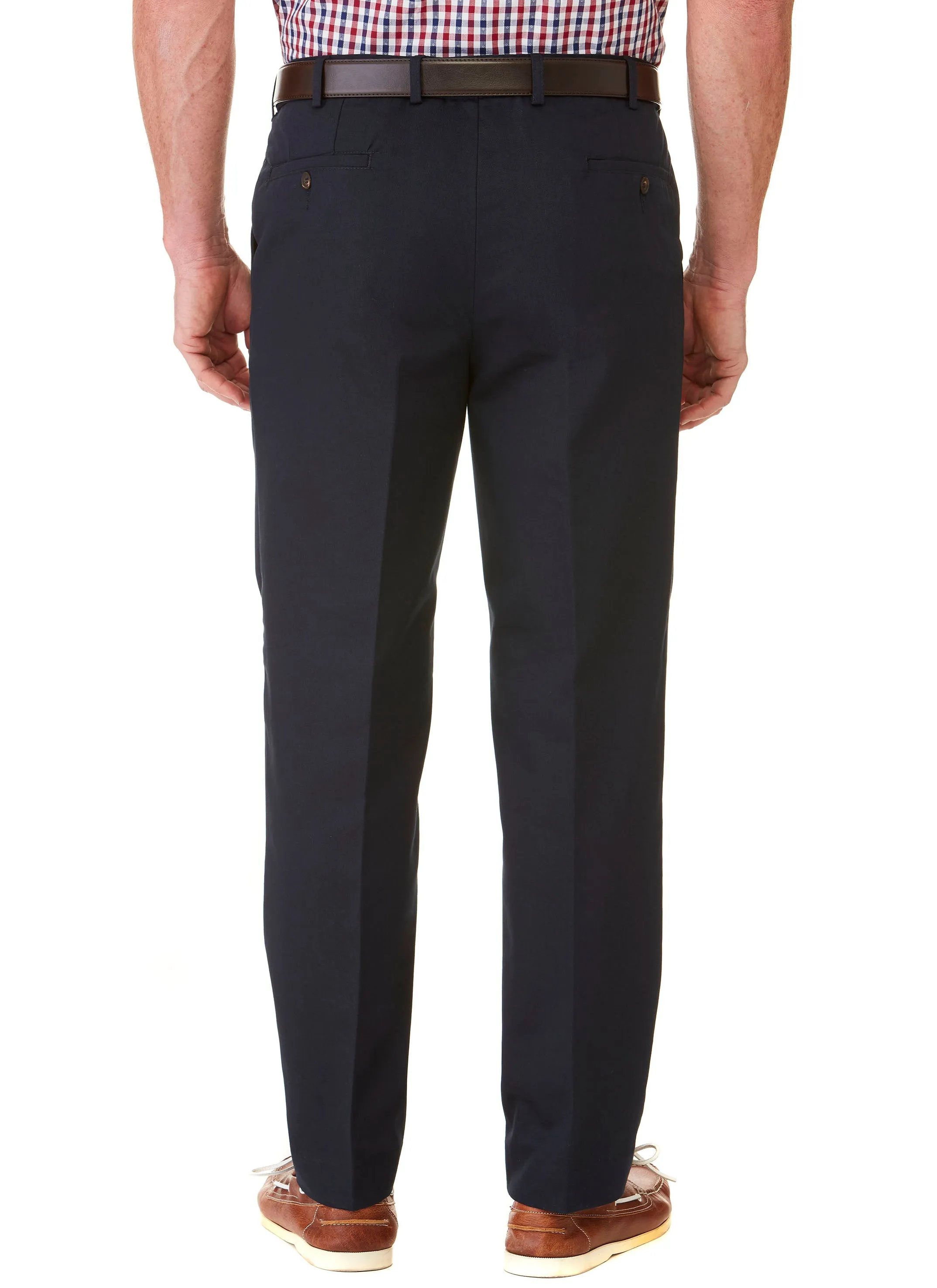 BALGOWAN PLEATED FLEXIWAIST TROUSER - NAVY