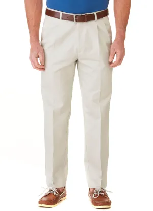 BALGOWAN PLEATED FLEXIWAIST TROUSER - STONE