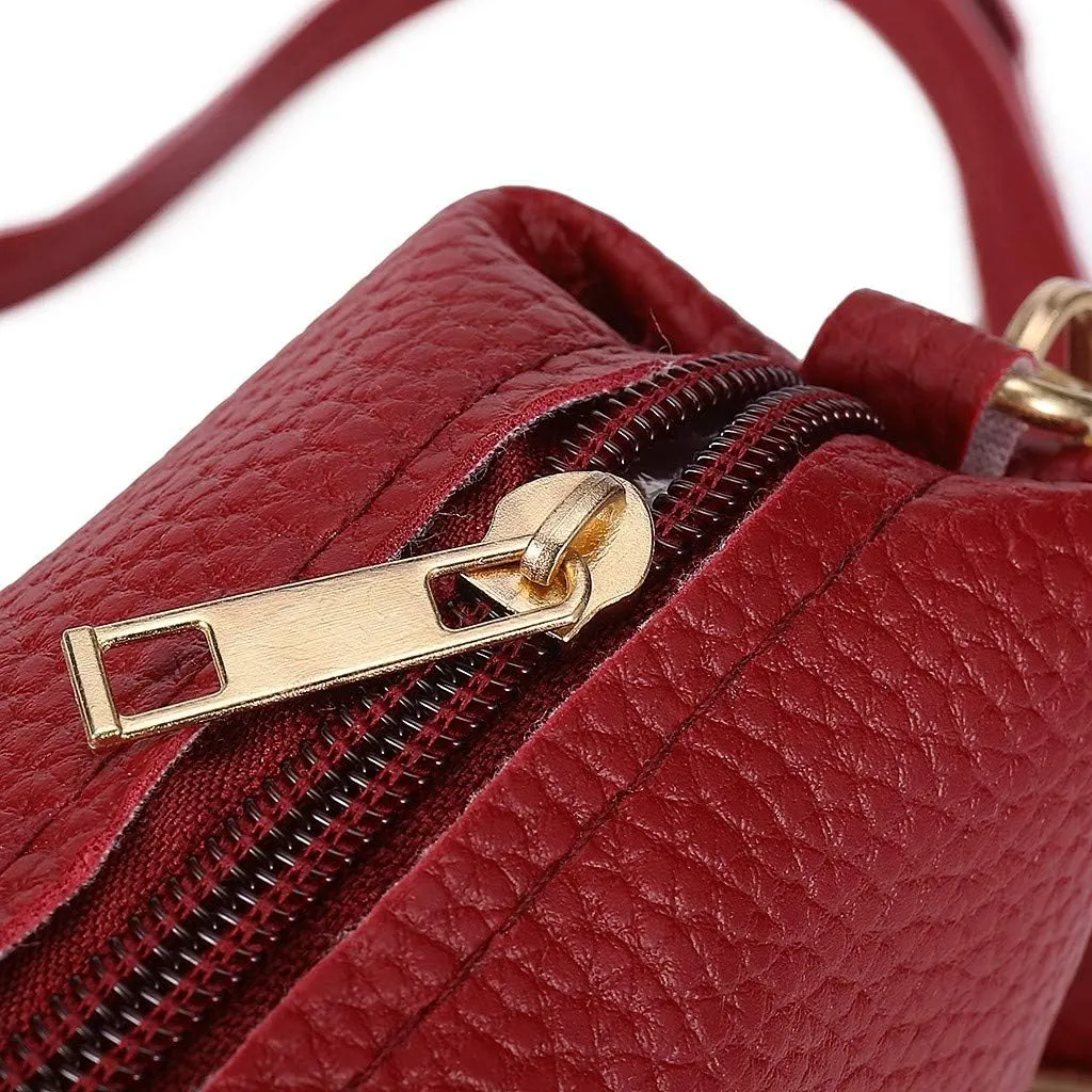 Beach Tote Bag 4 Packet Leather Solid Color Handbags Shoulder Bags Crossbody Hobo Bags Card Purse Work Travel Essential A