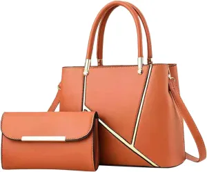 Beach Tote Bag 4 Packet Leather Solid Color Handbags Shoulder Bags Crossbody Hobo Bags Card Purse Work Travel Essential T