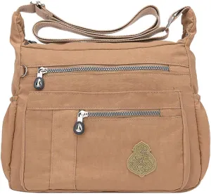 Beach Tote Bag Nylon Solid Color Shoulder Handbags Elegant Daily Crossbody Bags Messenger For Outdoor Beach Travel R