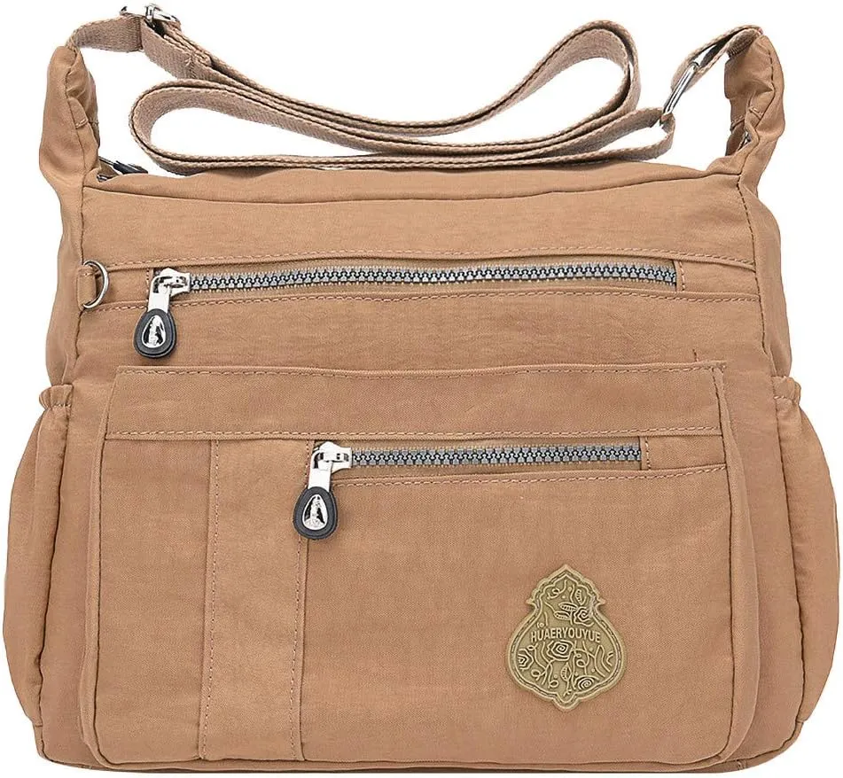 Beach Tote Bag Nylon Solid Color Shoulder Handbags Elegant Daily Crossbody Bags Messenger For Outdoor Beach Travel R