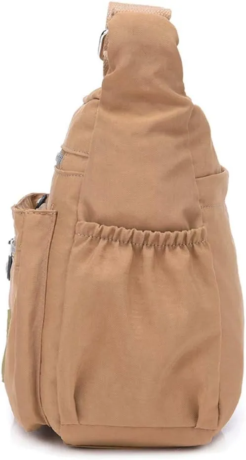 Beach Tote Bag Nylon Solid Color Shoulder Handbags Elegant Daily Crossbody Bags Messenger For Outdoor Beach Travel R