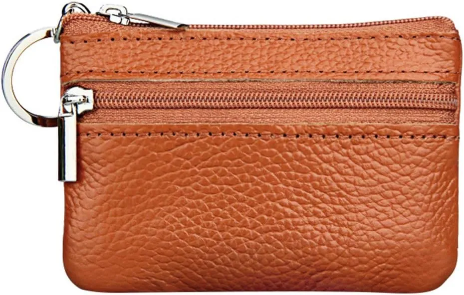 Beach Tote Bag Pouch Leather Women's Purse Zipper Wallet Small Key Mini Ring With Purse For Outdoor Beach Travel E