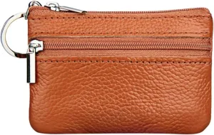Beach Tote Bag Pouch Leather Women's Purse Zipper Wallet Small Key Mini Ring With Purse For Outdoor Beach Travel E