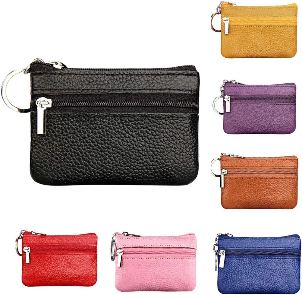 Beach Tote Bag Pouch Leather Women's Purse Zipper Wallet Small Key Mini Ring With Purse For Outdoor Beach Travel G