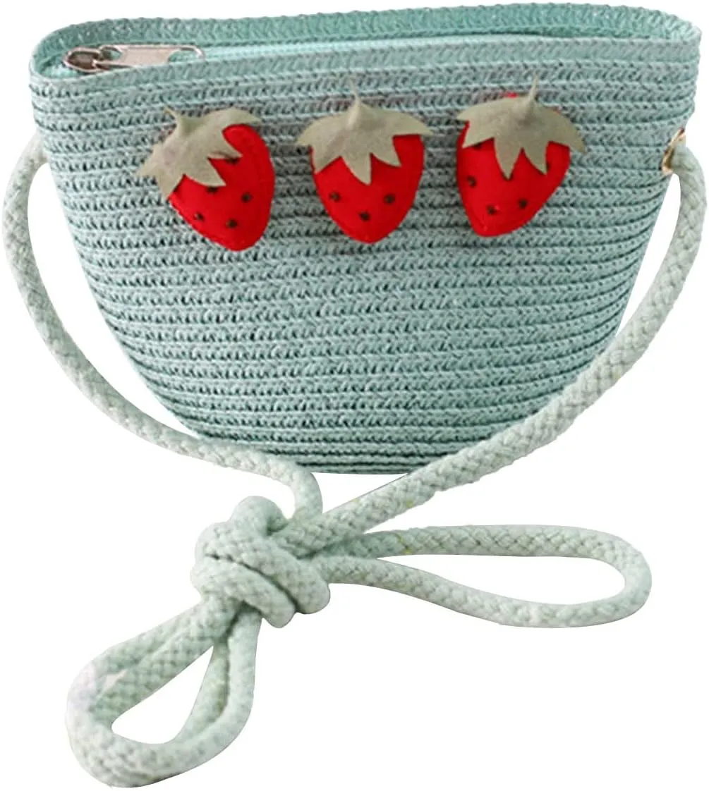 Beach Tote Bag Purse Straw Woven Strawberry Crossbody Shoulder Bags For Girls Outdoor Shopping Beach Travel Essential