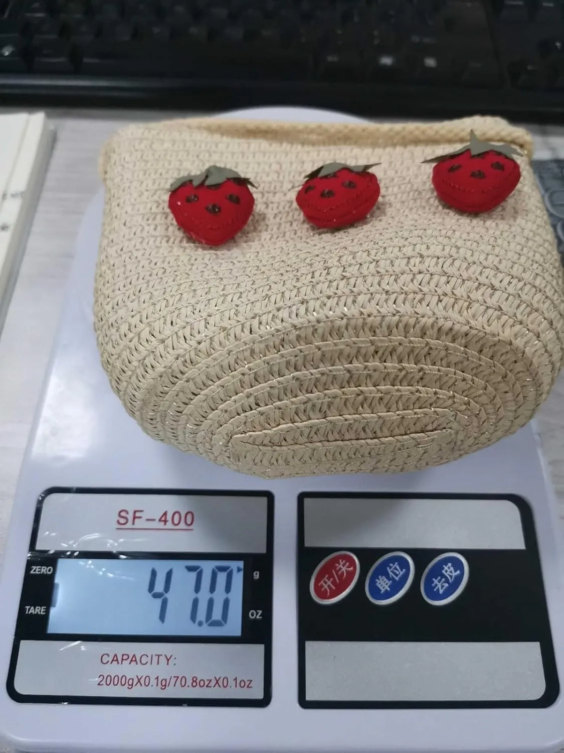 Beach Tote Bag Purse Straw Woven Strawberry Crossbody Shoulder Bags For Girls Outdoor Shopping Beach Travel Essential