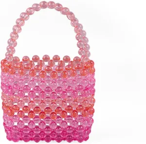 Beaded Bucket Bag for Women Y2K Handcrafted Kawaii Fashionable Handbags for Daily Beachy Birthday Party Accessory Gift