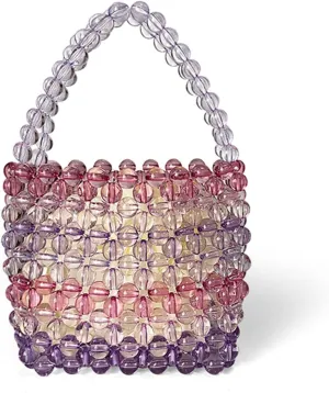 Beaded Bucket Bag for Women Y2K Handcrafted Kawaii Fashionable Handbags for Daily Beachy Birthday Party Accessory Gift