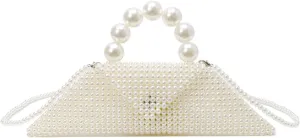 Beaded Purse Envelope Pearl Beaded Clutch Bag for Women Dressy Handbag Wedding Guest Bags Party Bridal Accessory Cocktail