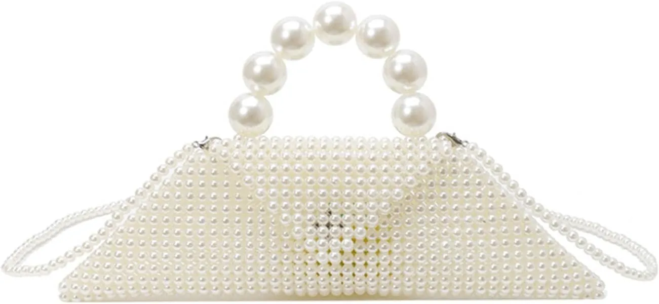 Beaded Purse Envelope Pearl Beaded Clutch Bag for Women Dressy Handbag Wedding Guest Bags Party Bridal Accessory Cocktail