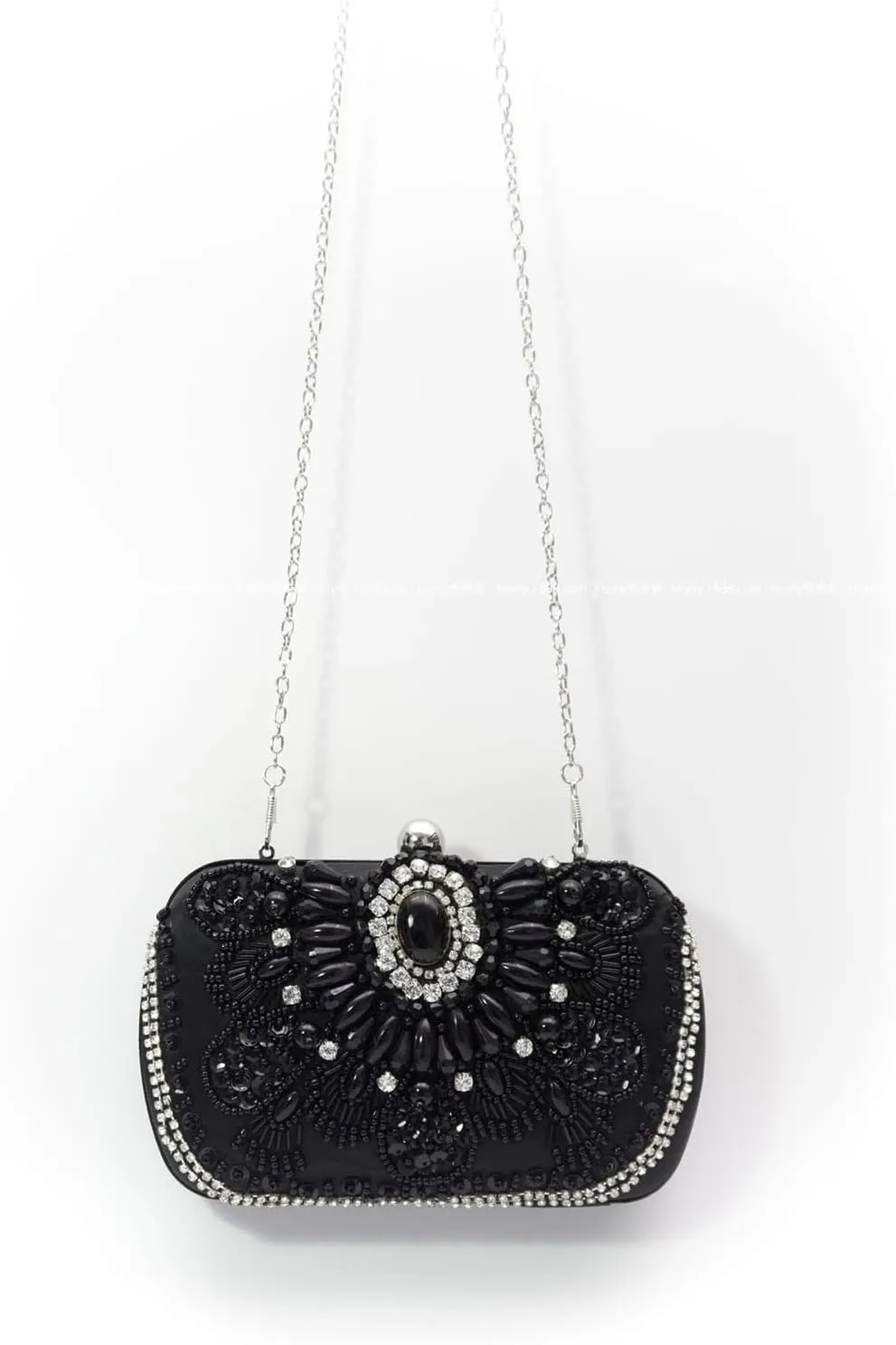 Beaded Purse Gothic Rhinestone Diamond Evening Beaded Handbag for Women Dressy Wedding Guest Bag Party Bridal Accessory