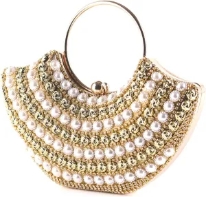 Beaded Purse Metal Handle Evening Beaded Handbag for Women Dressy vintage Wedding Guest Bag Party Bridal Accessory
