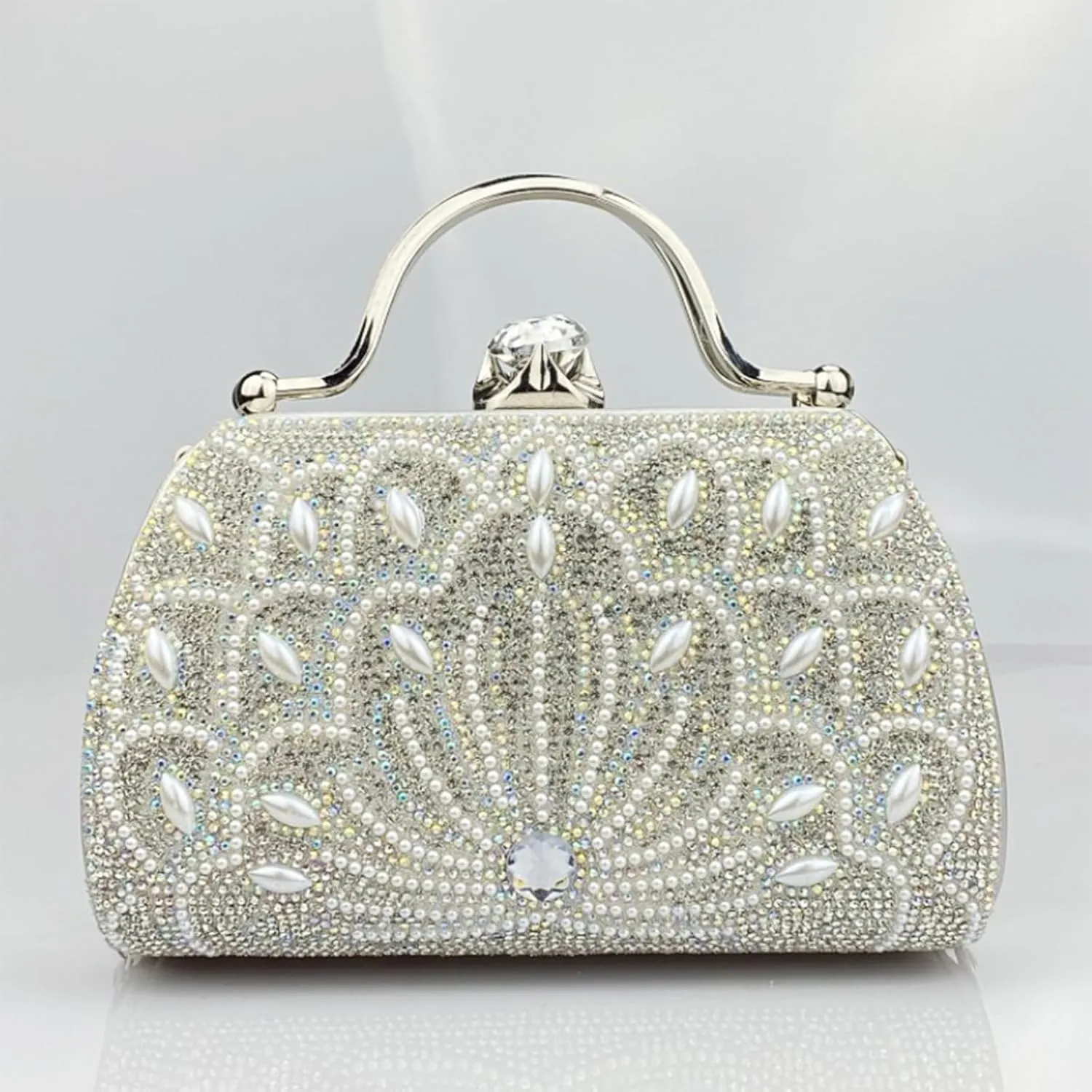 Beaded Purse Peacock Diamond Evening Beaded Handbag for Women Vintage Dressy Wedding Guest Bag Party Bridal Accessory