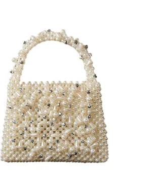 Beaded Purse Pearl Beaded Dressy Evening Wedding Handbag for Women Bags Guest Clutch Party Bridal Accessory Gift