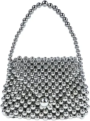 Beaded Purse Pearl Beaded Handbag Dressy Y2K Evening Clutch for Women Fashionable Weeding Guest Party Bridal Accessory Bag