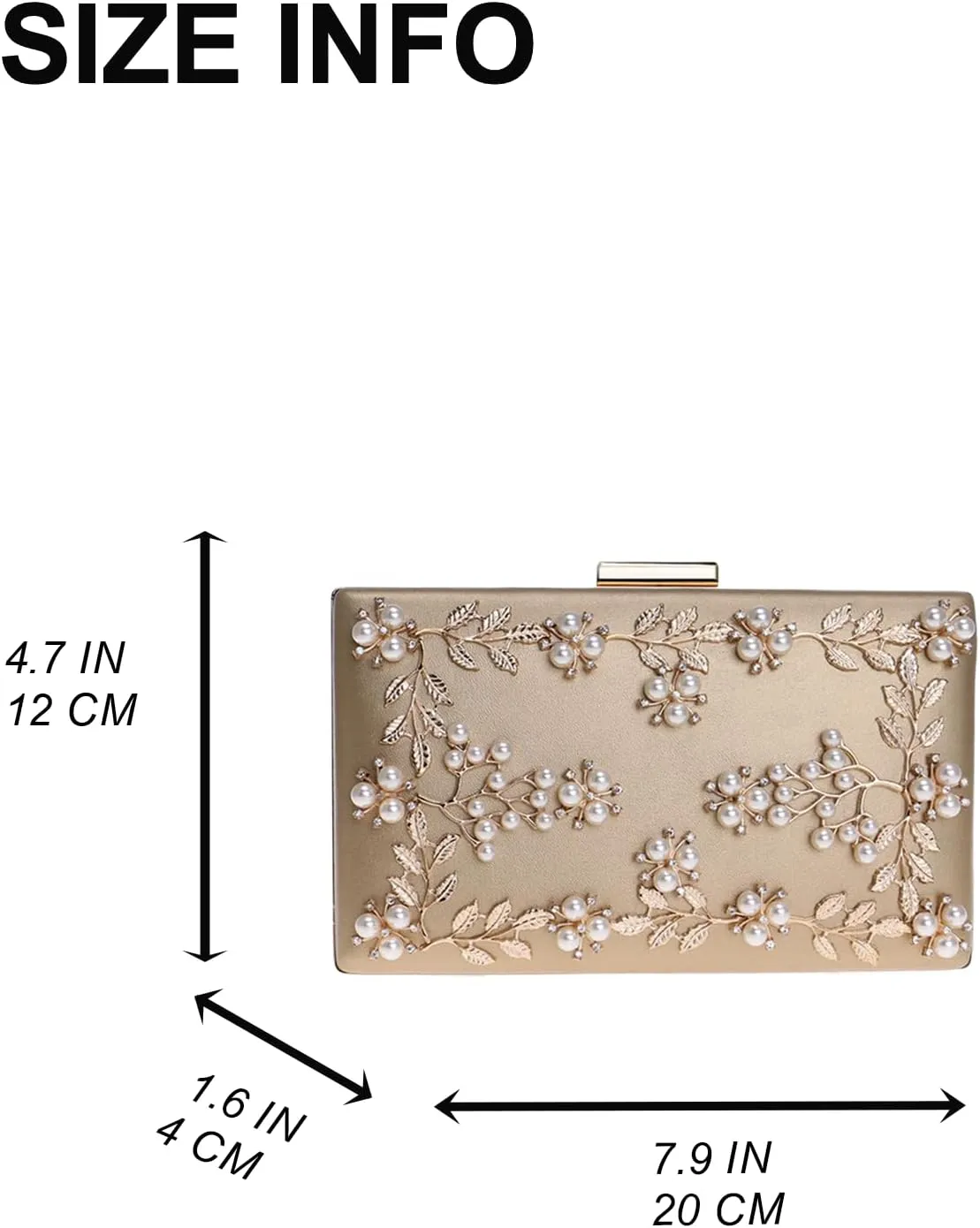 Beaded Purse Pearl Beaded Handbag Floral Embellished Dressy Evening Clutch for Women Weeding Party Bridal Accessory Bag