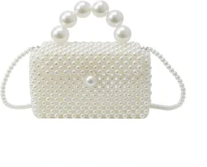 Beaded Purse Pearl Beaded Handbag for Women Dressy Wedding Guest Bag Party Bridal Accessory Daily Fashionable Handbags